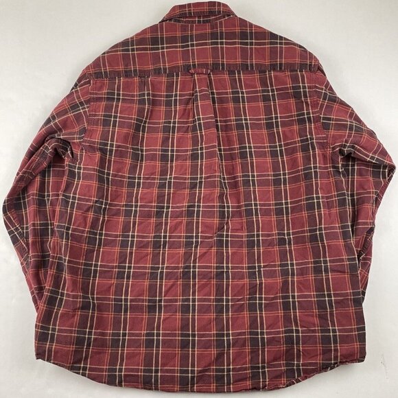 Columbia Button Up Plaid Shirt Men’s XL Cotton Reds Orange Long Sleeve Outdoors - Picture 3 of 10